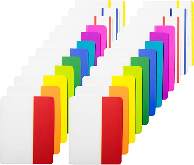 Picture of wide and colorful plastic book tabs 