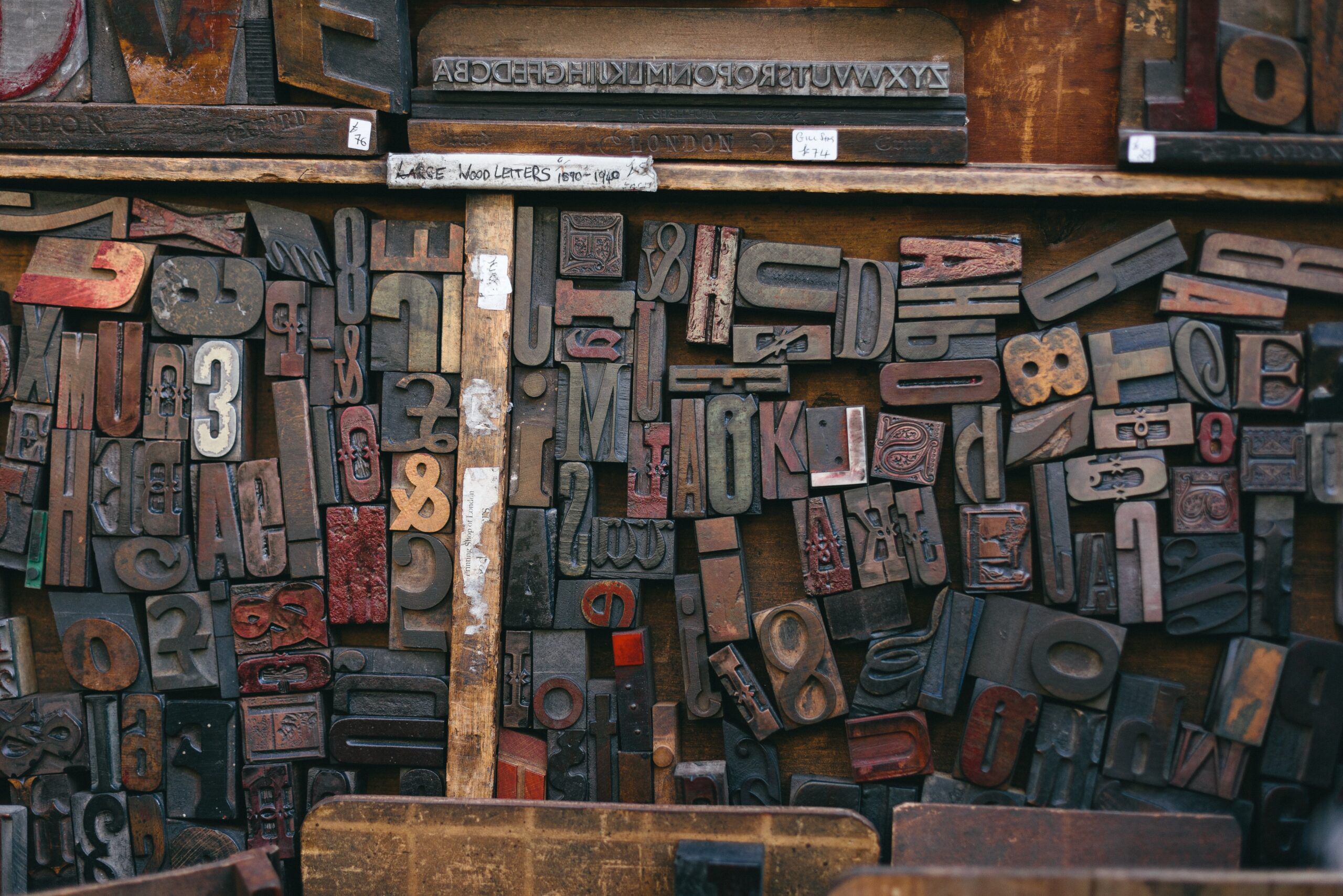 a photo of type set letters