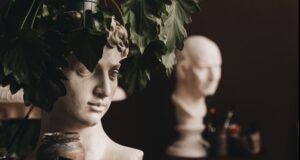 classic busts with plants